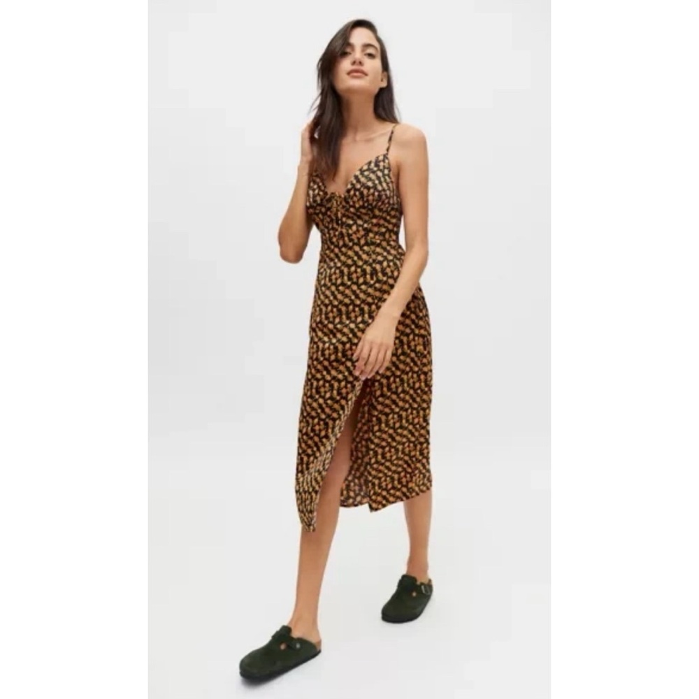 Urban Outfitters Mariah Lace-Up Midi Slip Dress Size‎ Small